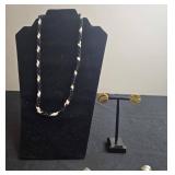 Simply Whispers Earrings and Black Beaded Necklace Set - display not inc