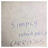 Simply Whispers Earrings and Black Beaded Necklace Set - display not inc