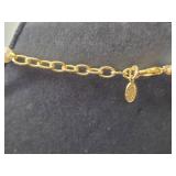 All Occasion (Brand) Elegant Faux Pearl Necklace with Gold Accents and Teardrop Pendant