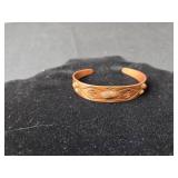 Vintage Copper Cuff Bracelet with Engraved Design