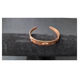 Vintage Copper Cuff Bracelet with Engraved Design