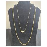 Elegant Gold Tone Faux Pearl Necklace with Weekly Earring Set