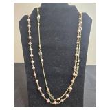 Elegant WHBM Gold Tone and Faux Pearl Beaded Necklace