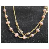Elegant WHBM Gold Tone and Faux Pearl Beaded Necklace