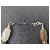 Colorful Stone Necklace and Two Statement Rings - Size 8 to 8.5