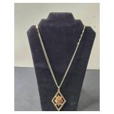 WHBM Gold Tone Geometric Pendant Necklace