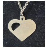 Sterling Silver Heart Necklace with Matching Pendant from Sweden
