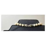 Elegant Faux Pearl Necklace and Gold-Toned Bracelet Set - display not inc