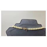 1928 Stamped Simulated Pearl Necklace and Pear-Shaped Crystal Ring Set (Size 9)