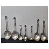 Set of Vintage Silver-Plated Serving Spoons by Various Makers