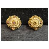 Set of RMN Necklace and Lia Sophia & ART Stamped Earrings with Brooch