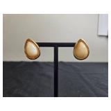 Faux Pearl and Gold-Tone Necklace with Napier Earrings