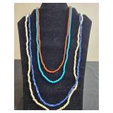 Set of Beaded Necklaces in Multicolor Design - display not inc