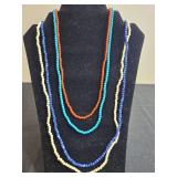 Set of Beaded Necklaces in Multicolor Design - display not inc