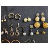 Set of Vintage Costume Jewelry Including Earrings and Necklaces