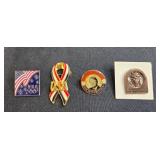 Vintage Collection of Assorted USA Themed Pins and Badges