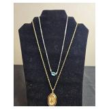 Assorted Set of Necklaces Inc Two Avon Pendant Necklaces - Whale and Leaf Charms - display not inc