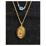 Assorted Set of Necklaces Inc Two Avon Pendant Necklaces - Whale and Leaf Charms - display not inc