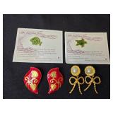 Set of Kapalua Bay Brooches and Decorative Clip-On Earrings