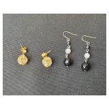 Earrings with Faux Pearl and Crystal Designs
