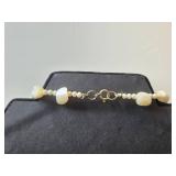 Collection of Gold Tone and Faux Pearl Necklaces with Tassel Accents - display not inc