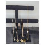 Collection of Gold-Tone and Enamel Brooch and Avon Necklaces - display not inc