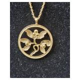 Collection of Gold-Tone and Enamel Brooch and Avon Necklaces - display not inc