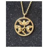 Collection of Gold-Tone and Enamel Brooch and Avon Necklaces - display not inc