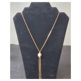 Collection of Gold-Tone and Enamel Brooch and Avon Necklaces - display not inc