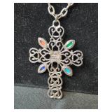 Avon Jewelry Set with Cross Pendant Necklace and Earrings