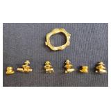 Collection of Avon Gold-Tone Bracelets and Letter Pins & Necklace Bundle Clasp