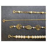 Collection of Avon Gold-Tone Bracelets and Letter Pins & Necklace Bundle Clasp