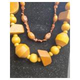 Set of Vintage Wood and Bead Necklaces