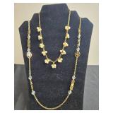 Collection of Fashion Necklace, Braand Earrings with Gemstone Accents