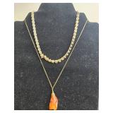 Collection of Fashion Necklace, Braand Earrings with Gemstone Accents