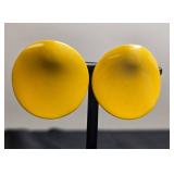 Vintage Jewelry Collection: Peace Sign Pendant Necklace w/ Leather Rope & Clip-On Earrings - display not inc