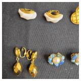 Vintage Jewelry Collection: Peace Sign Pendant Necklace w/ Leather Rope & Clip-On Earrings - display not inc