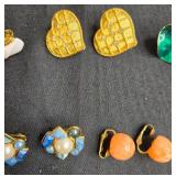 Vintage Jewelry Collection: Peace Sign Pendant Necklace w/ Leather Rope & Clip-On Earrings - display not inc