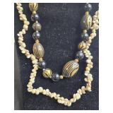 Set of Two Beaded Necklaces with Bold Designs