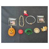 Assorted Jewelry and Holiday Pin Collection