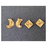 Collection of Vintage Gold Tone and Silver Tone Clip-On Earrings - Inc VTG Avon