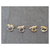 Collection of Vintage Gold Tone and Silver Tone Clip-On Earrings - Inc VTG Avon