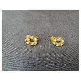 Gold-Tone Jewelry Set with Necklace and Earrings Featuring Blue Gemstones