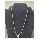 Gold-Tone Jewelry Set with Necklace and Earrings Featuring Blue Gemstones