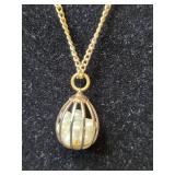 Collection of Elegant Necklaces: Heart Pendant, Pearl Like Cage, and Beaded Designs - display not inc