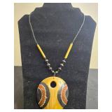 Set of Unique Handcrafted Necklaces and 1 Wooden Bracelet