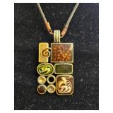 Set of Unique Handcrafted Necklaces and 1 Wooden Bracelet