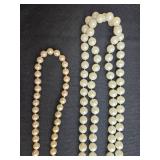 Set of Faux Pearl Necklaces - One with Heart Pendant