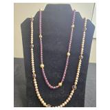 Set of Vintage Faux Pearl and Bead Necklaces