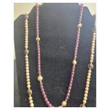 Set of Vintage Faux Pearl and Bead Necklaces